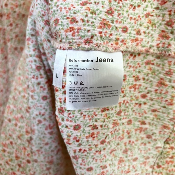 Reformation Vivi Dress in Siesta, Ditzy Floral Mini Babydoll Square Neck - Picture 4 of 5